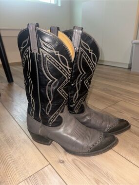 Vintage Tony lama lizard wingtip cowboy boots 9.5D Gold label